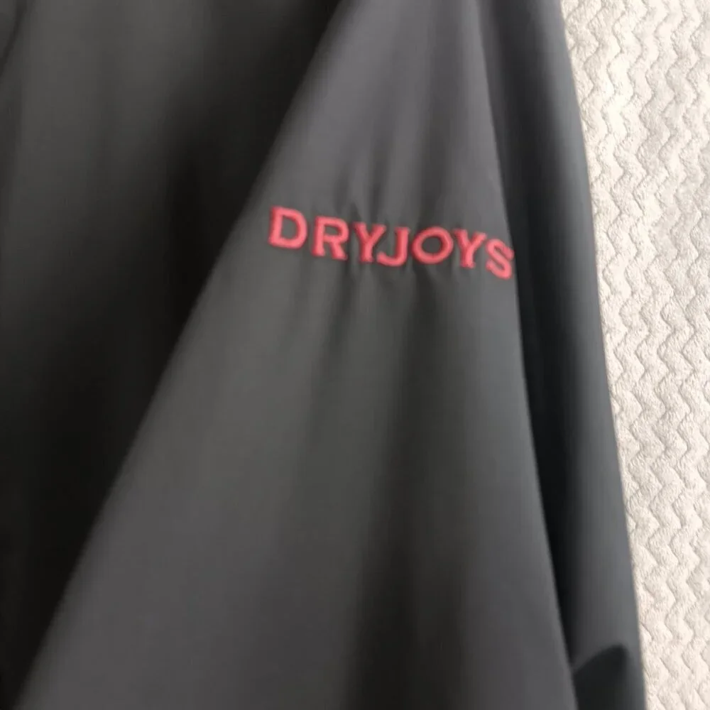 DRYJOYS by FOOTJOY Men's 1/2 Zip Golf Jacket Pullover Windbreaker Black Red Sz.M